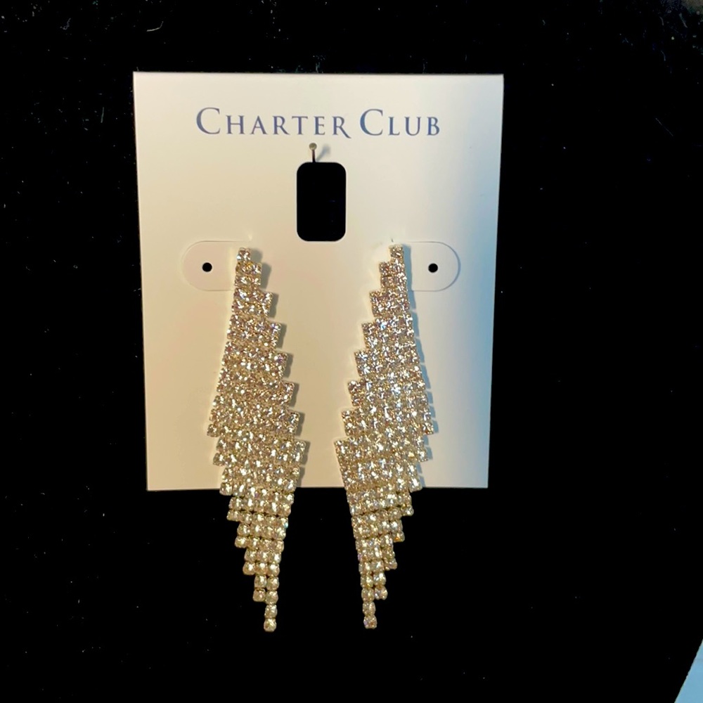 New Beautiful Silver Angled Earrings Never Used